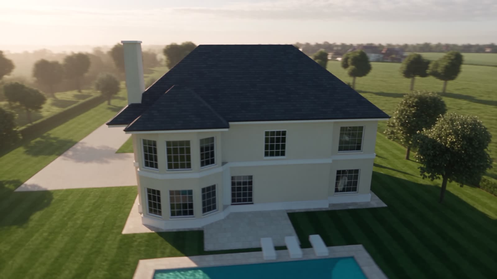 Havadan villa ve bahçe
