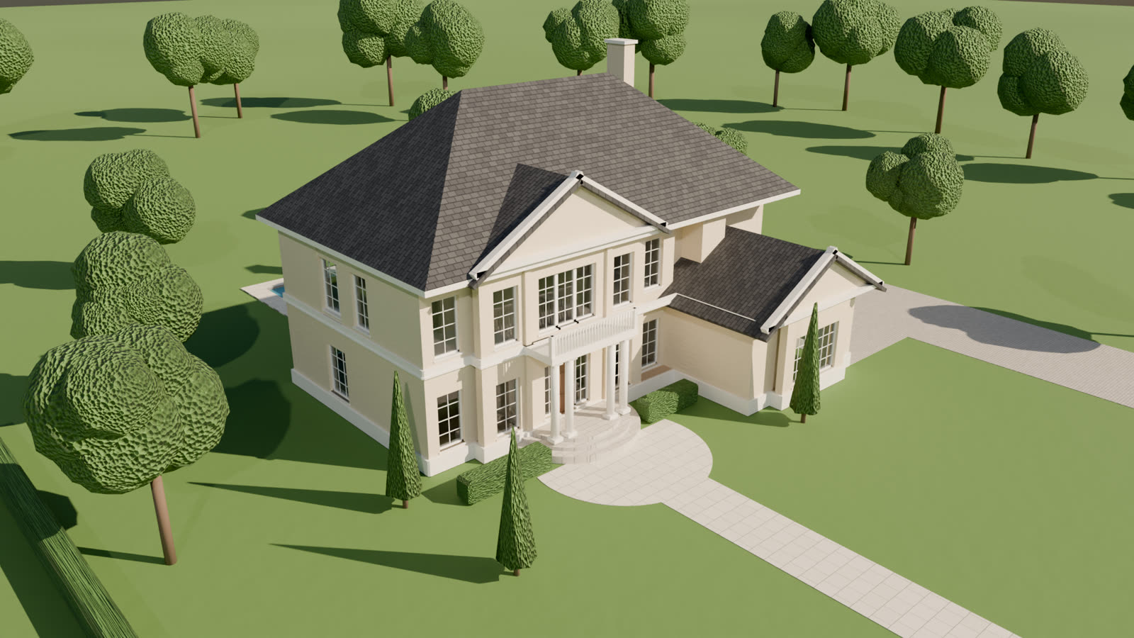 Villanın ilk 3D modeli, havadan